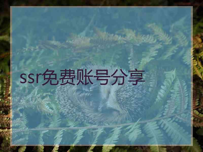 ssr免费账号分享 ssr免费账号分享