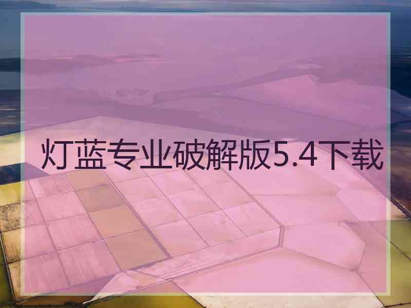 灯蓝专业破解版5.4下载